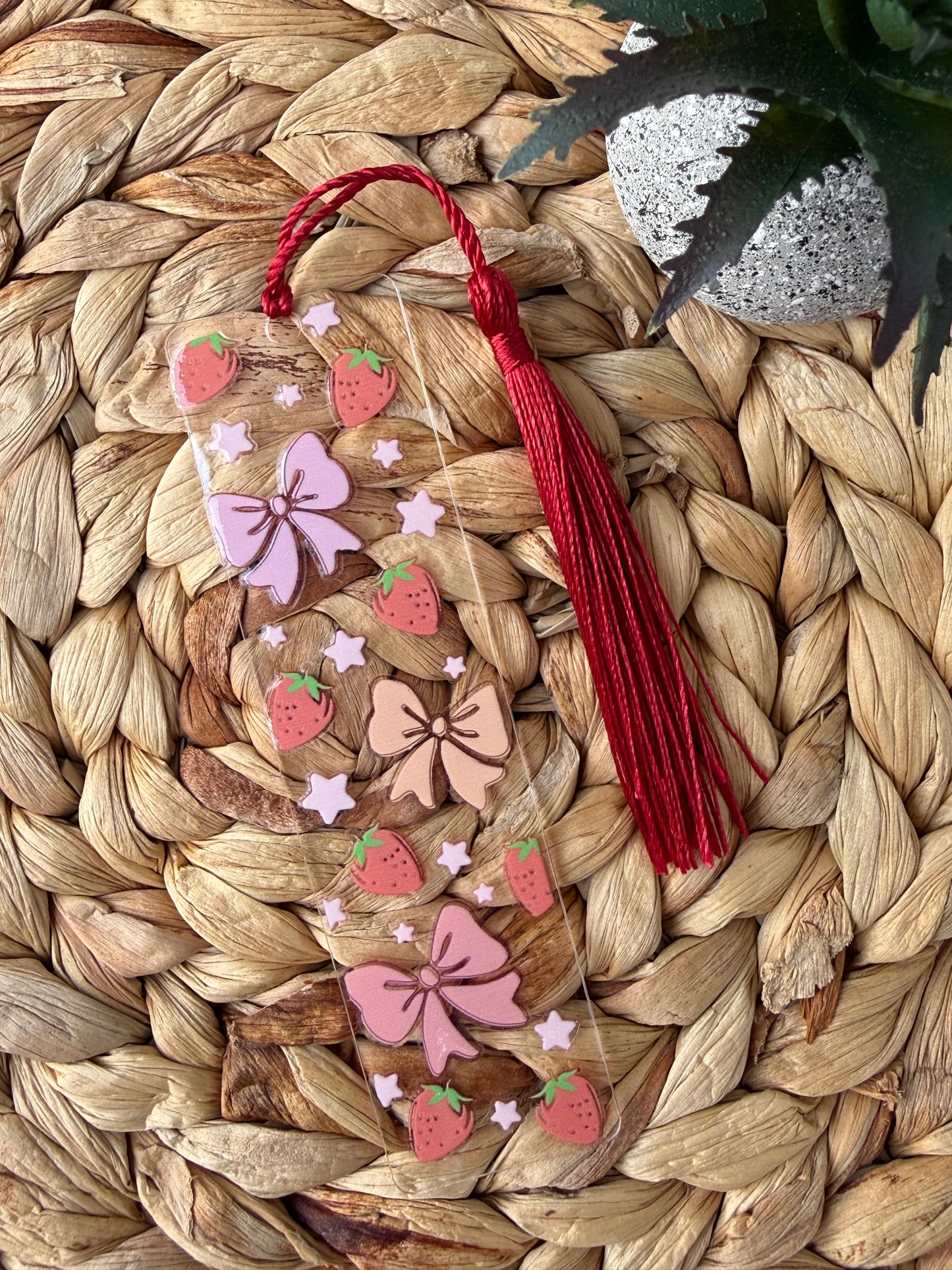 Acrylic bookmark - StrawberryBowtie