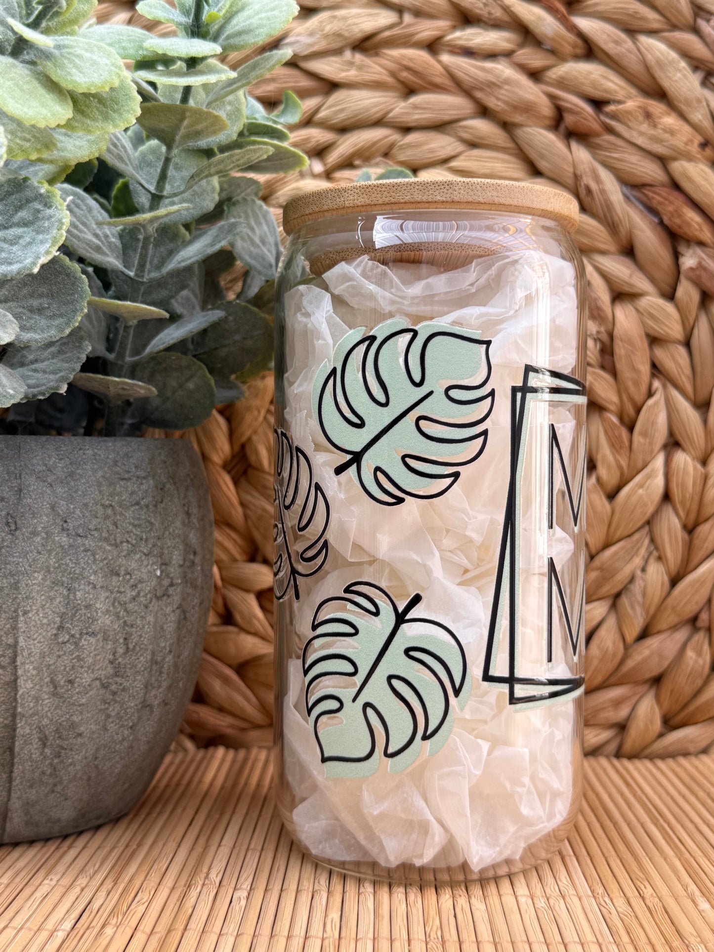 MaMa Glass Tumbler 4 - Lid & Glass Straw 16oz (455ml)