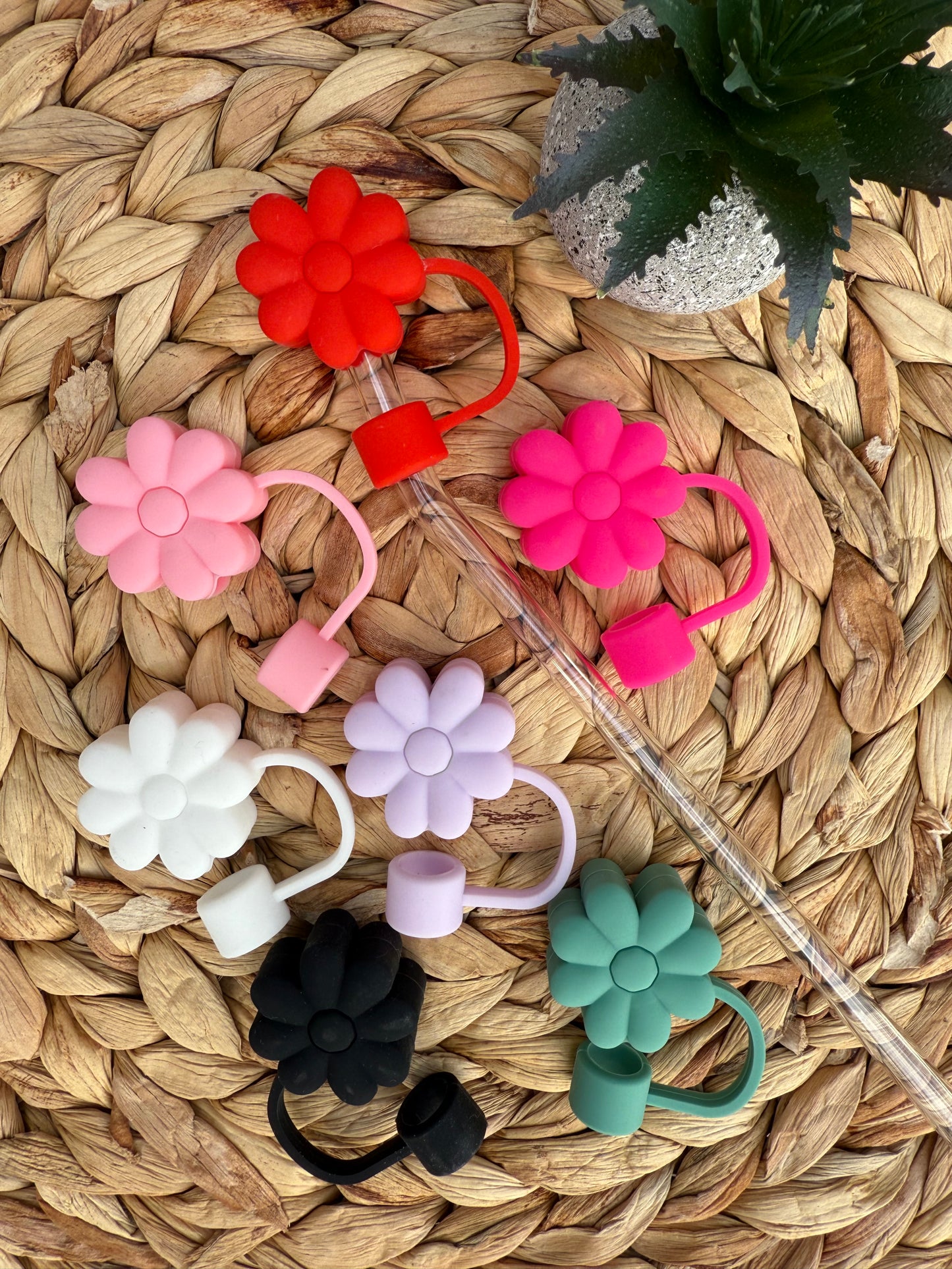 Daisy Silicone Straw Toppers