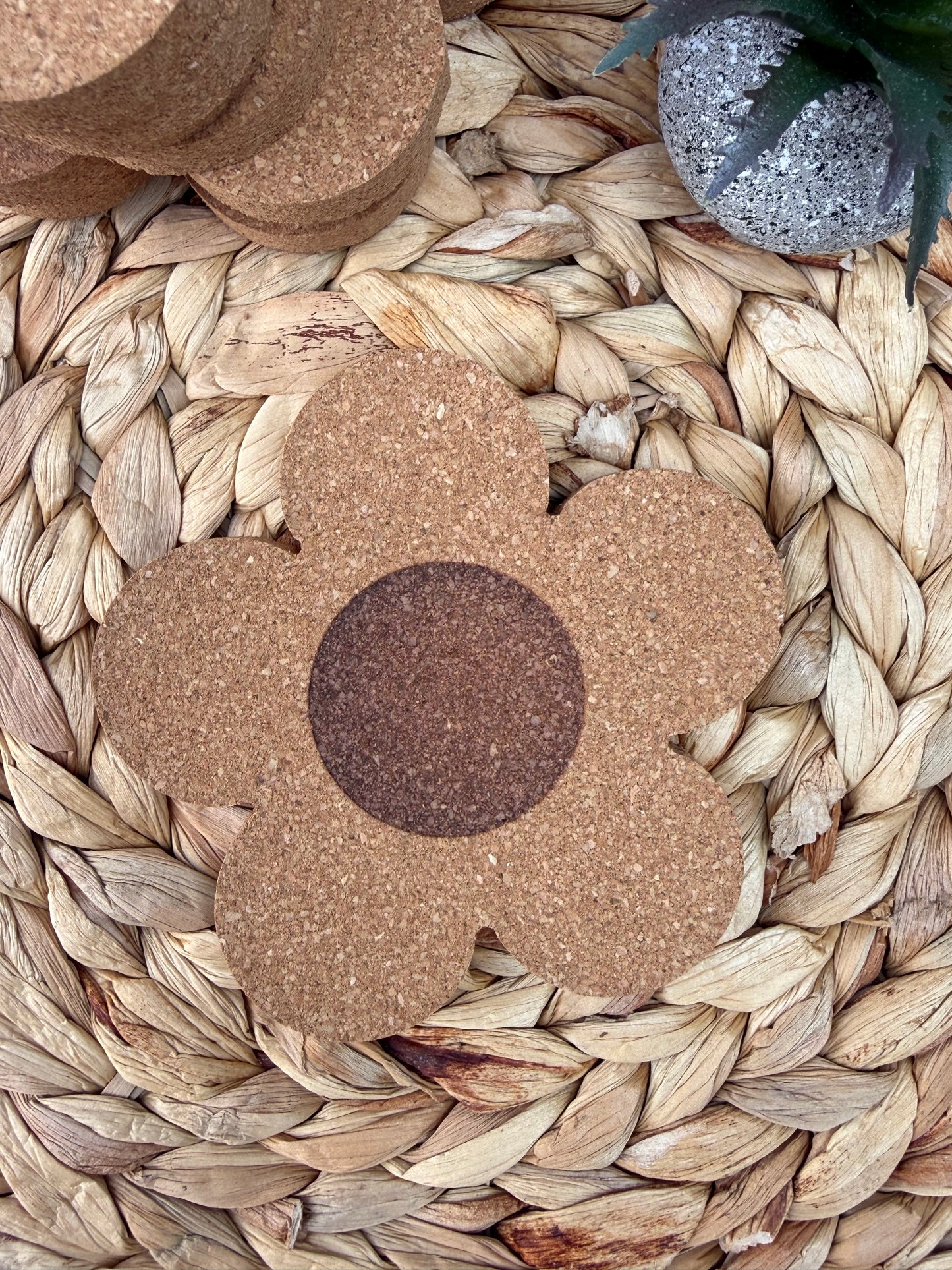 Flower Shaped Cork Coasters (Sets of 2)