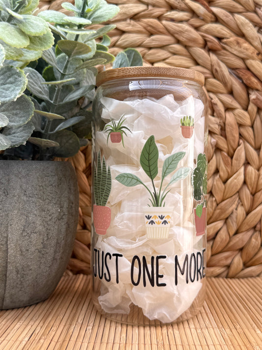 Garden Glass Tumbler 1 - Lid & Glass Straw 16oz (455ml)