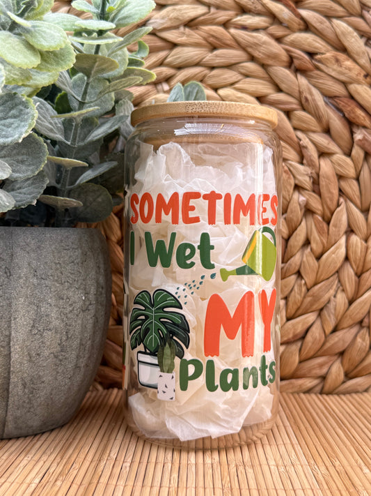 Garden Glass Tumbler 6 - Lid & Glass Straw 16oz (455ml)