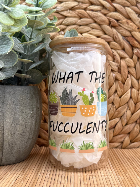 Garden Glass Tumbler 8 - Lid & Glass Straw 16oz (455ml)