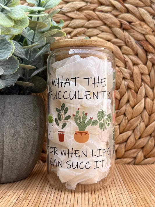 Garden Glass Tumbler 10 - Lid & Glass Straw 16oz (455ml)