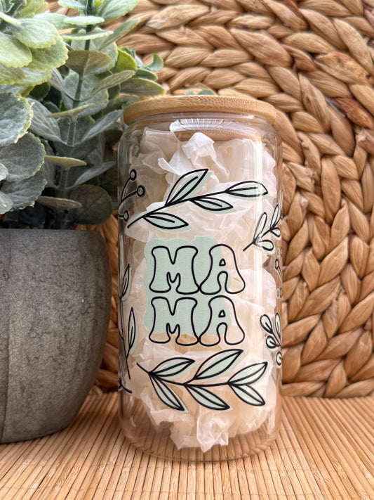 MaMa Glass Tumbler 2 - Lid & Glass Straw 16oz (455ml)
