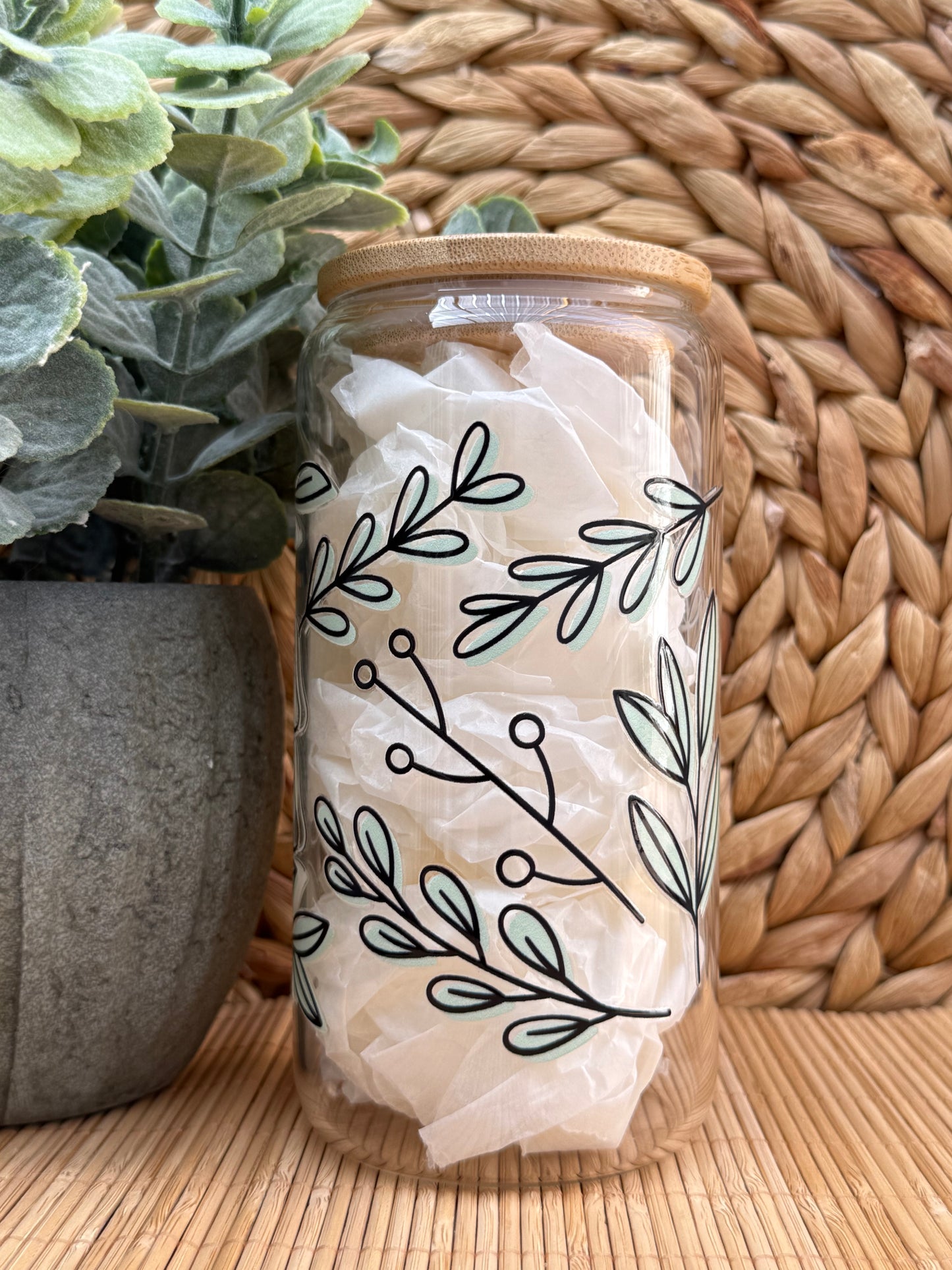 MaMa Glass Tumbler 2 - Lid & Glass Straw 16oz (455ml)