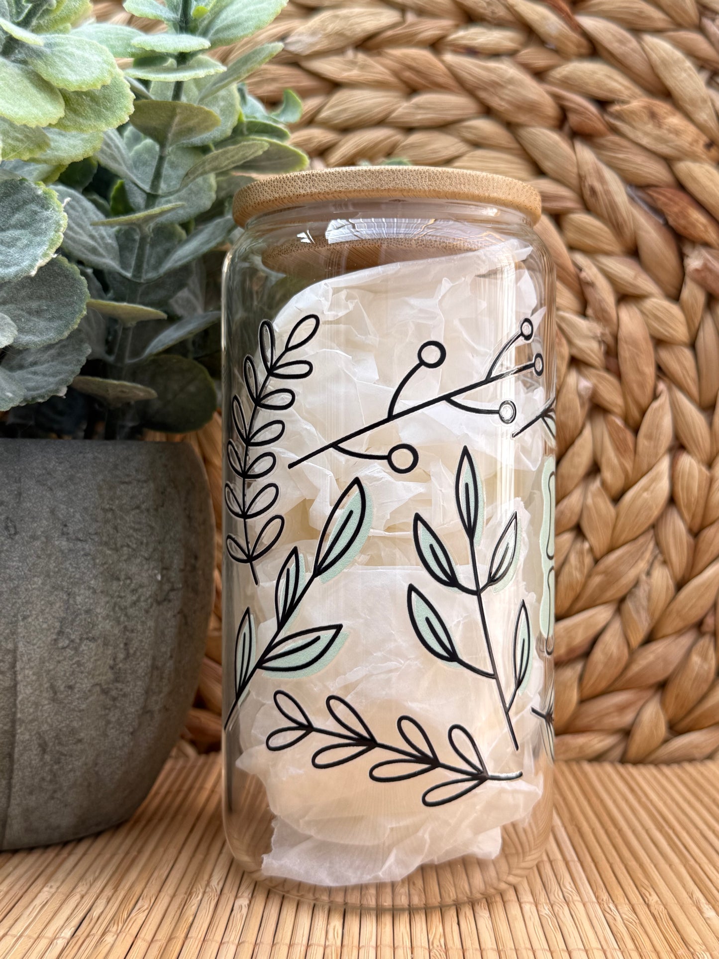 MaMa Glass Tumbler 2 - Lid & Glass Straw 16oz (455ml)