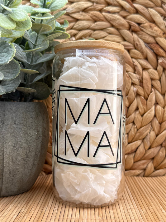 MaMa Glass Tumbler 4 - Lid & Glass Straw 16oz (455ml)