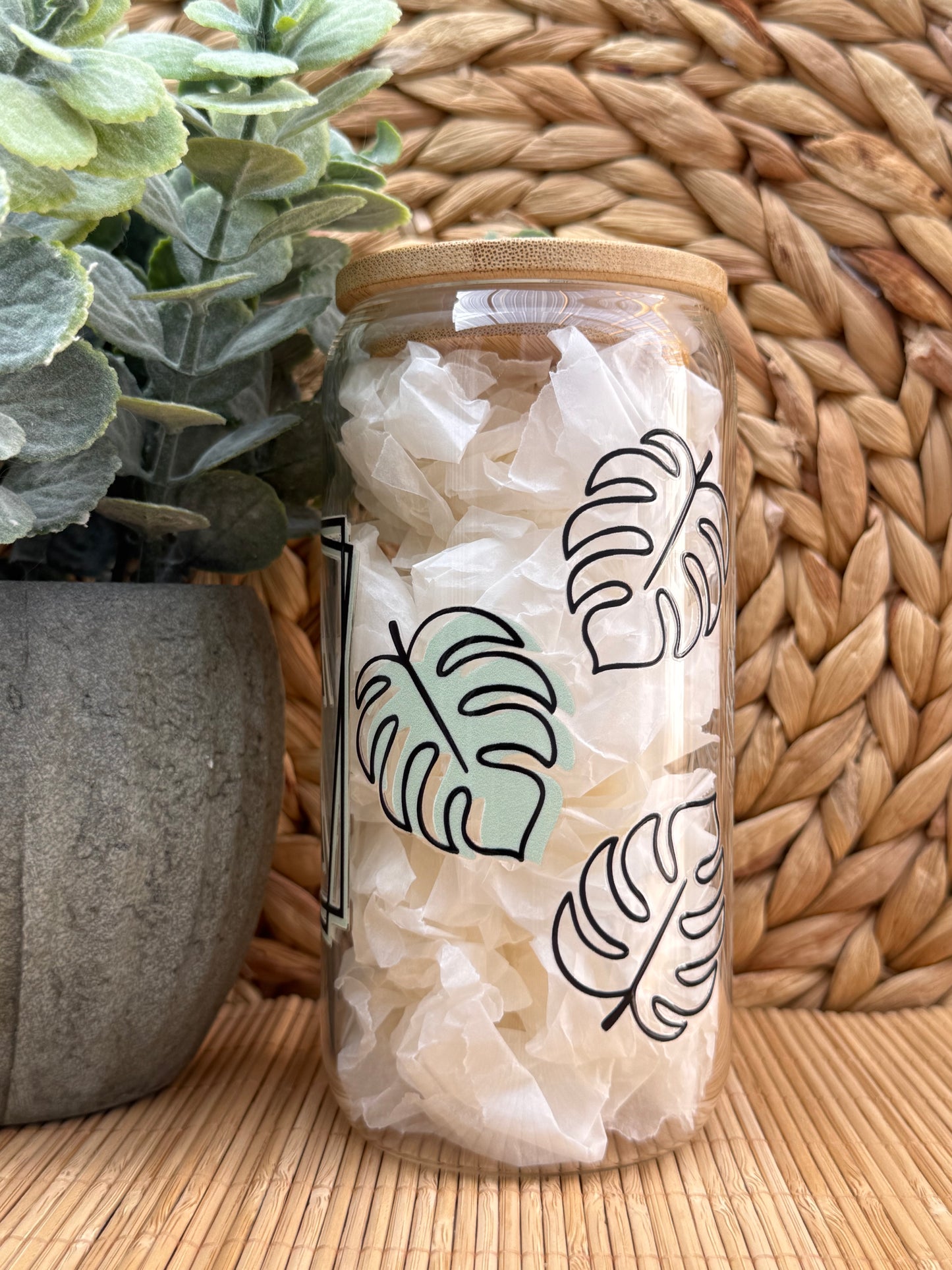 MaMa Glass Tumbler 4 - Lid & Glass Straw 16oz (455ml)