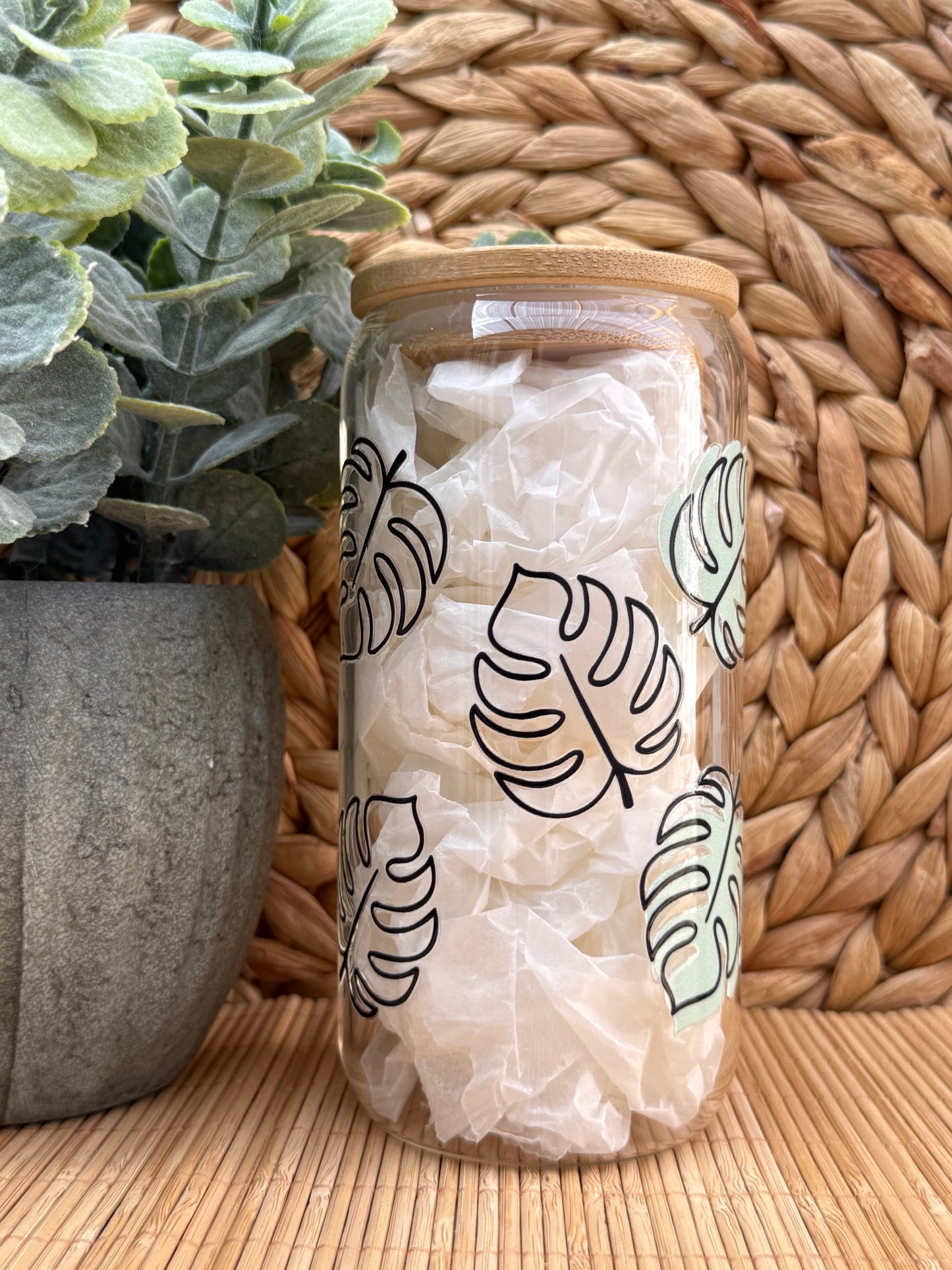 MaMa Glass Tumbler 4 - Lid & Glass Straw 16oz (455ml)