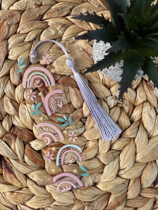 Pastel Rainbow Acrylic Bookmark