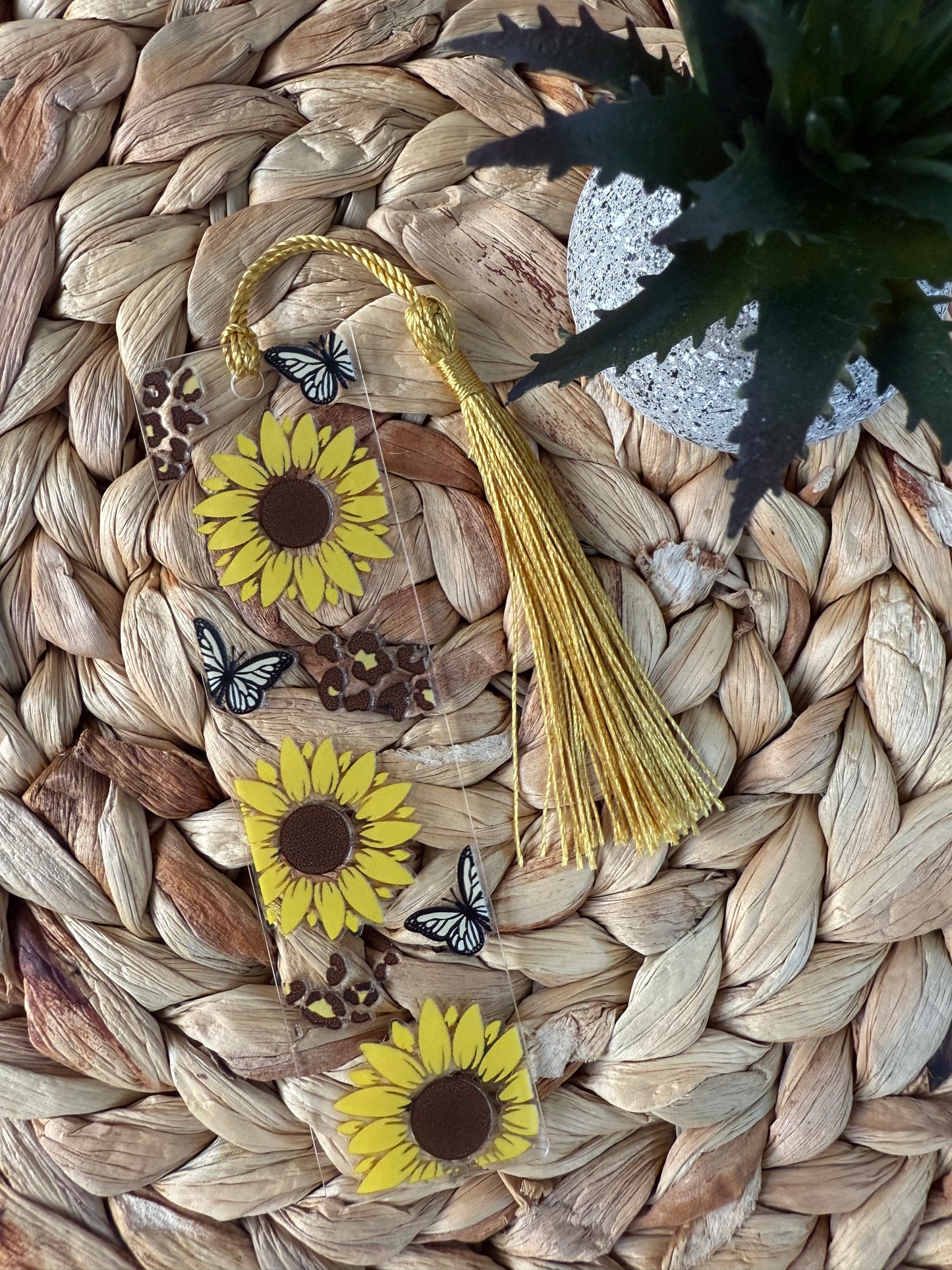 Sunflower & Butterfly Acrylic Bookmark
