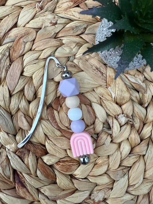 Pastel Rainbow Beaded Metal Bookmark