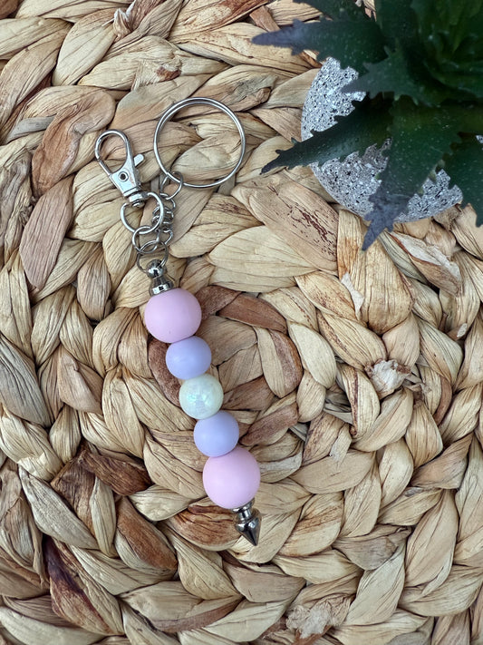 Pastel Dream Beaded Keychain