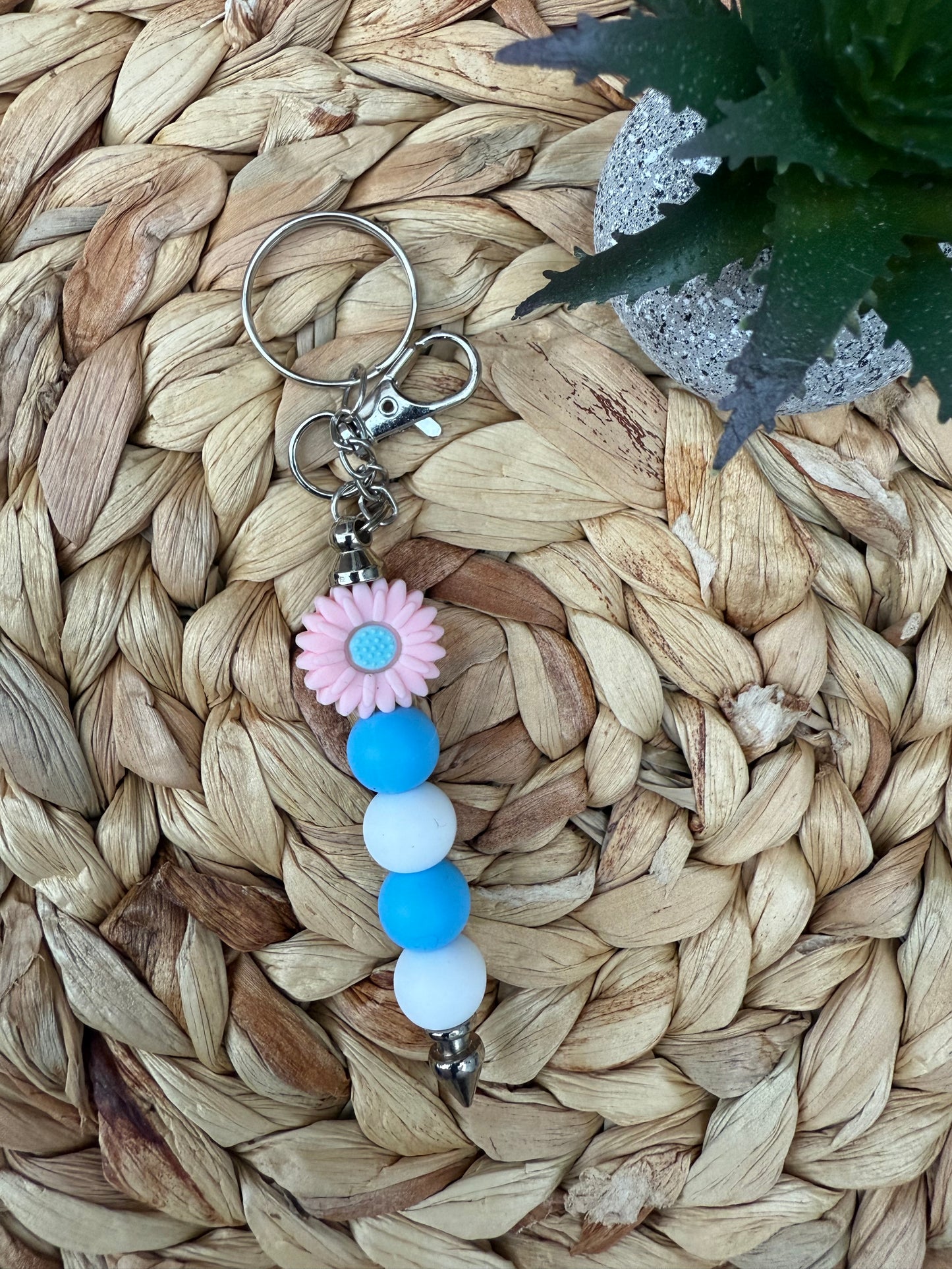 Blossom Sky Beaded Keychain