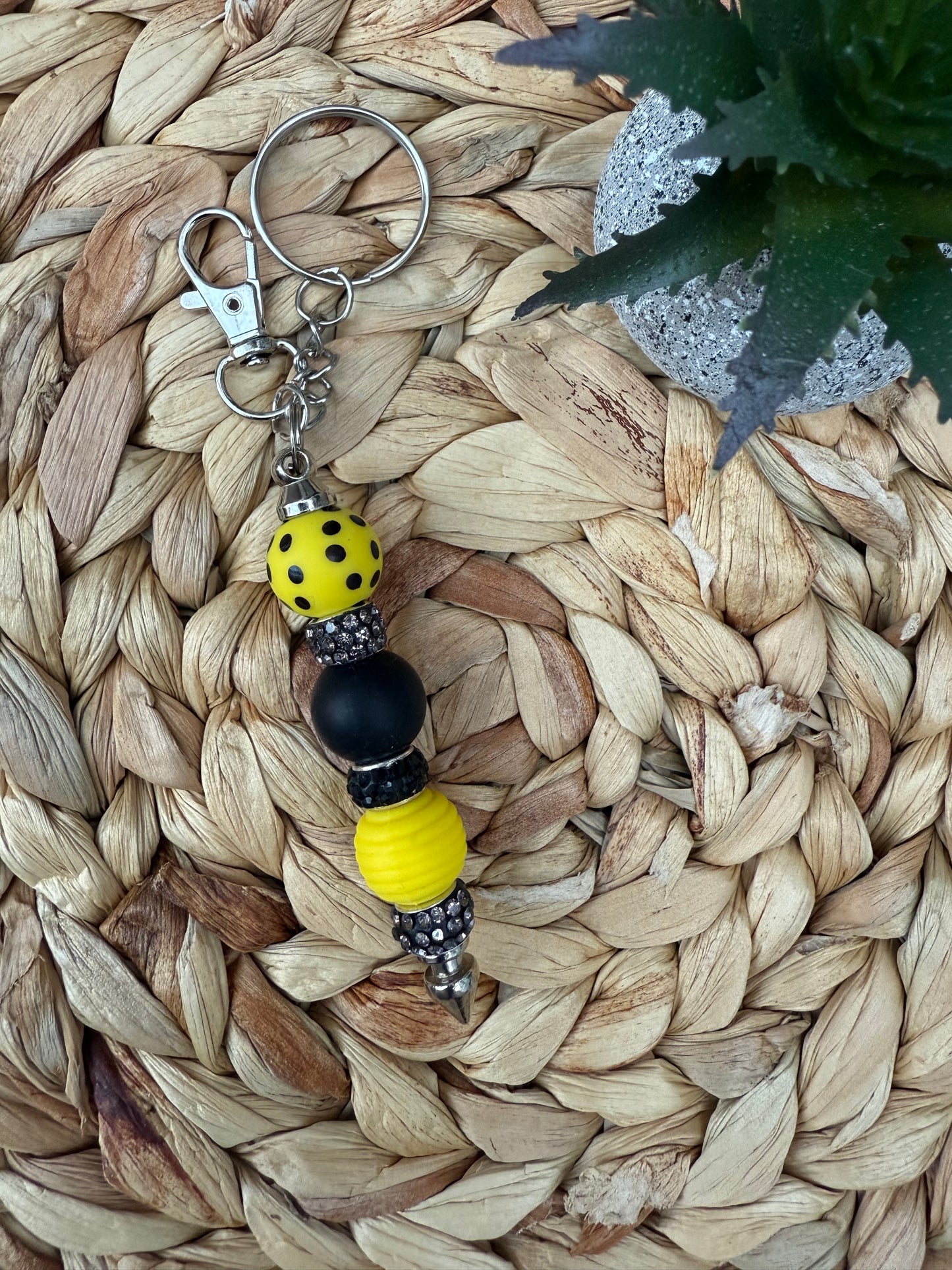 Bumble Dots Beaded Keychain