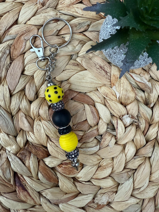 Bumble Dots Beaded Keychain