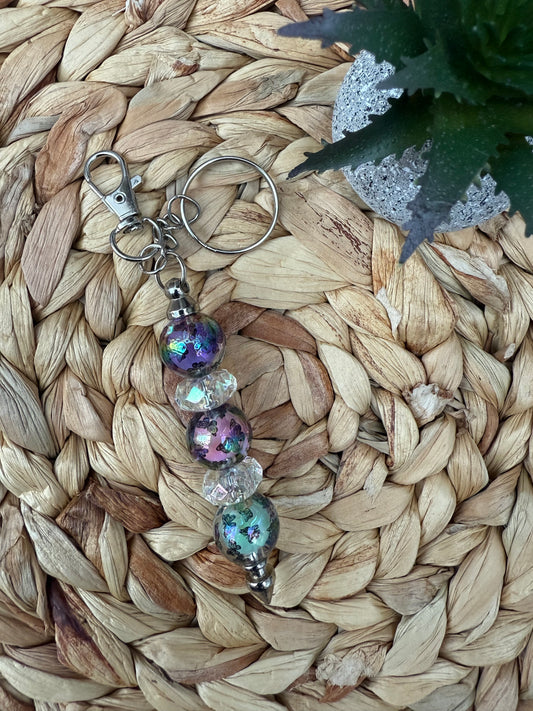 Butterfly Sparkle Beaded Keychain