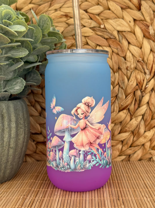 Fairy Dreams Frosted Tumbler - Lid & Straw 16oz (455ml)