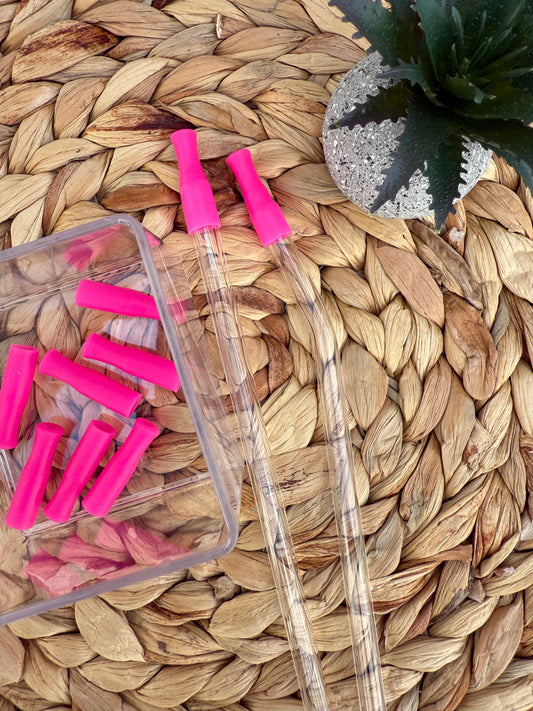 Silicone Straw Toppers (Pink)