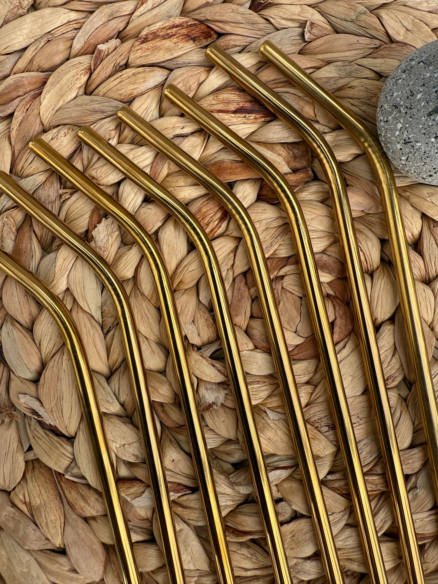 Gold Stainless Steel Bent Straws