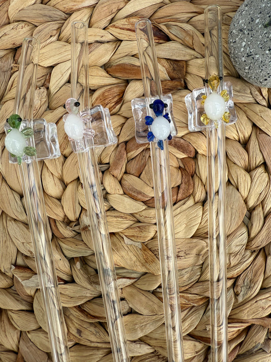 Glass Turtle Straw