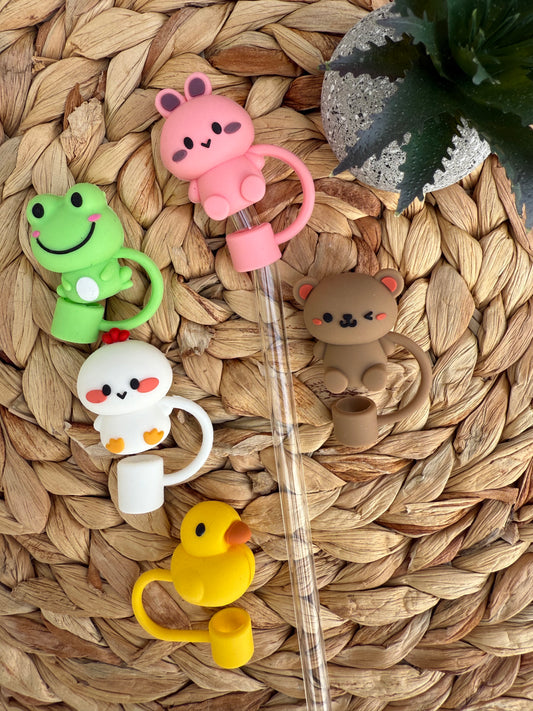 Animal Friends Straw Toppers