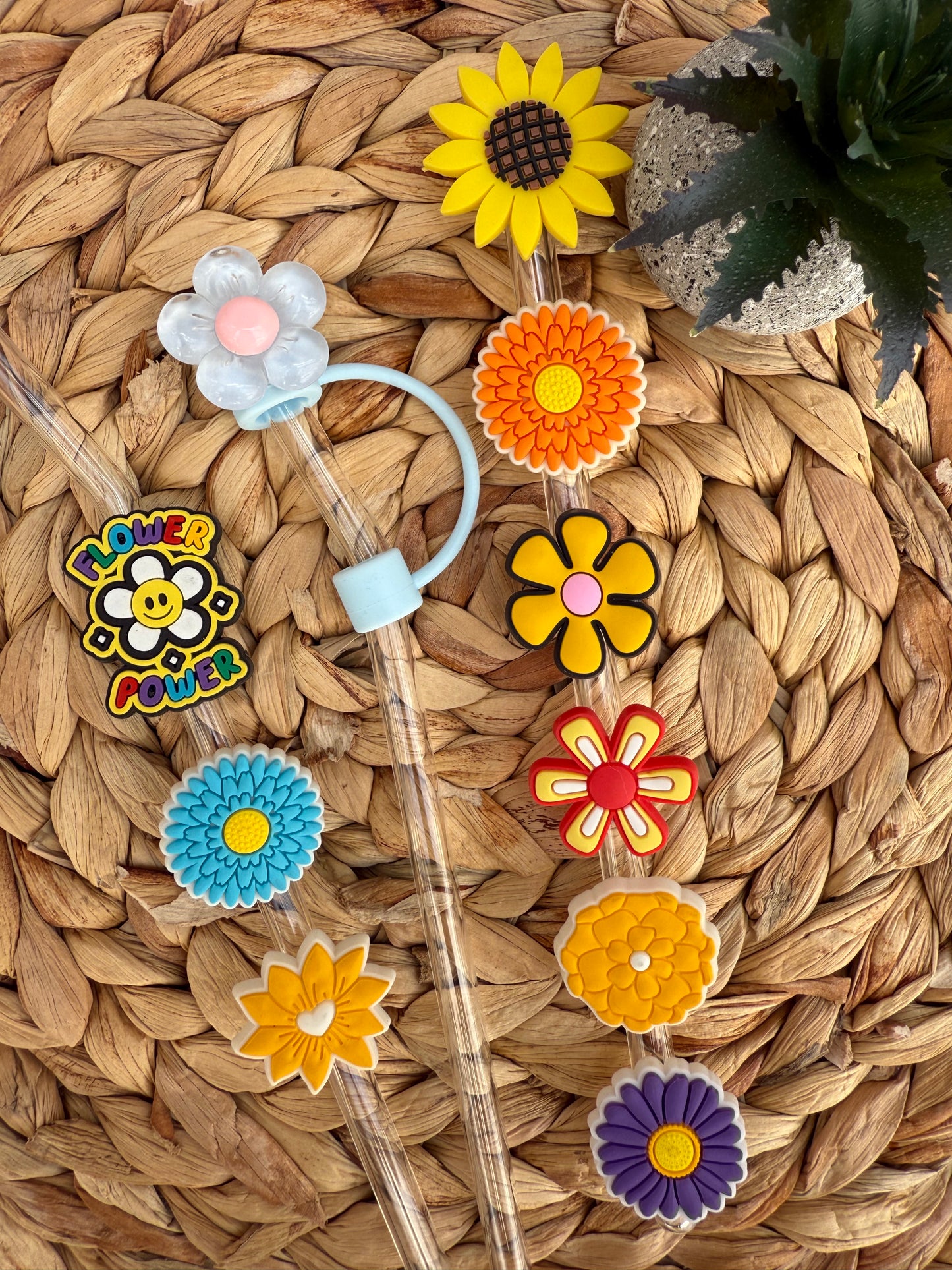 Flower Power Straw Toppers