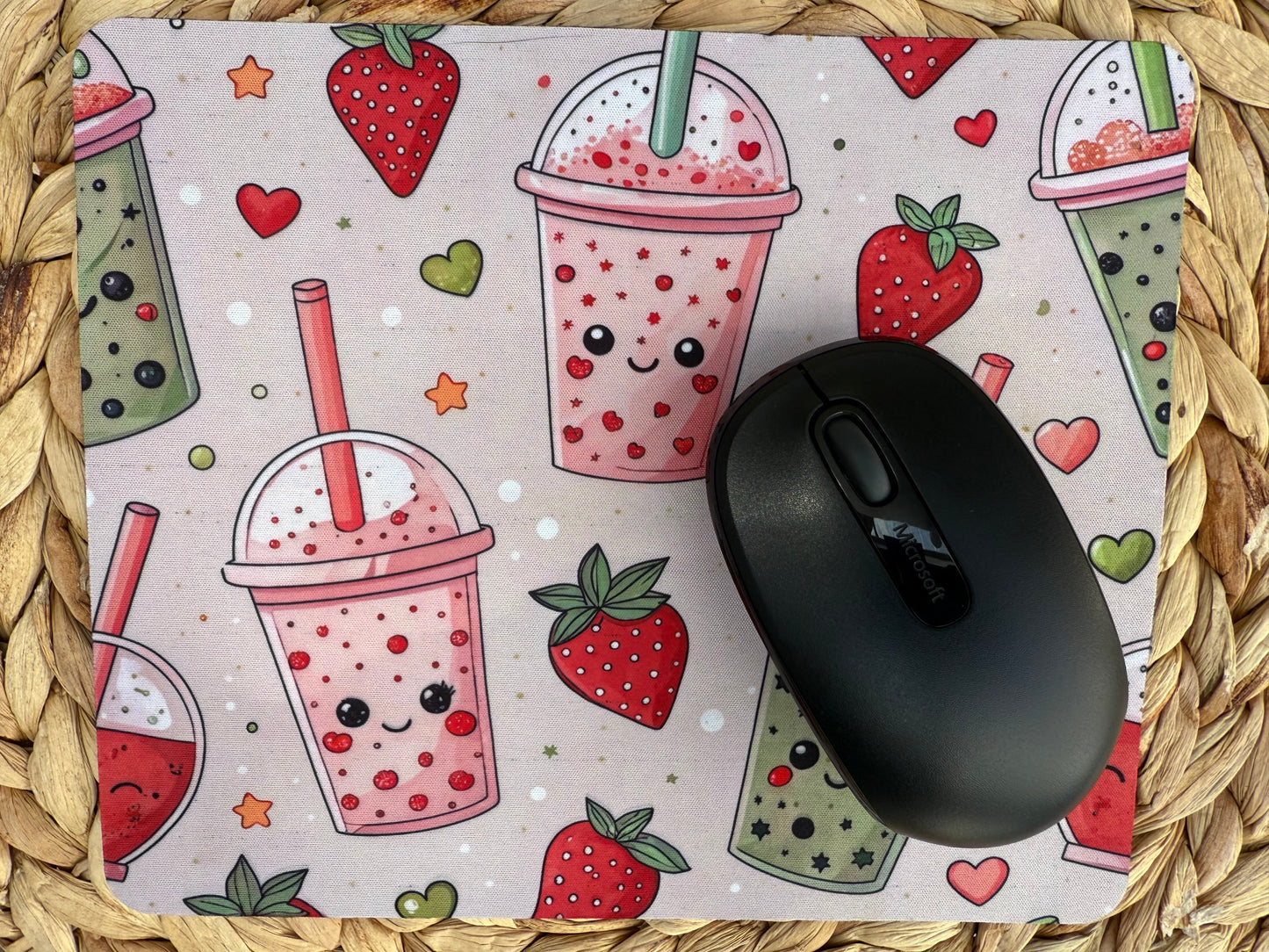 Strawberry Boba Bliss Mousepad